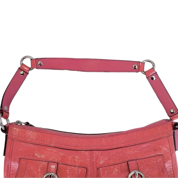 Coach | Patent Leather Purse in Salmon Pink - 12.5” x 8” x 3” - Picture 12 of 14